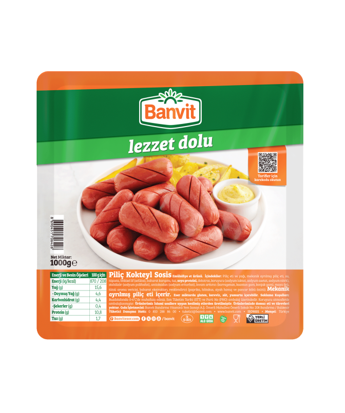 Banvit Piliç Kokteyl Sosis 1000 g